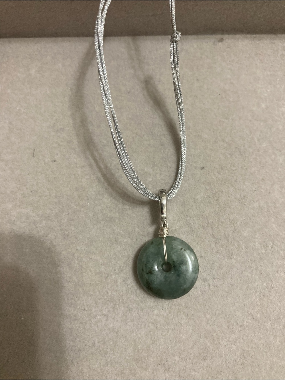 Genuine Natural grade A Jadeite Green Donut Pendant - Picture 4 of 6